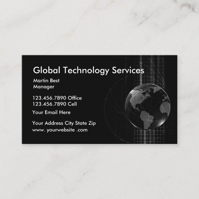 Cartes de visite modernes pour les services techno (Devant)