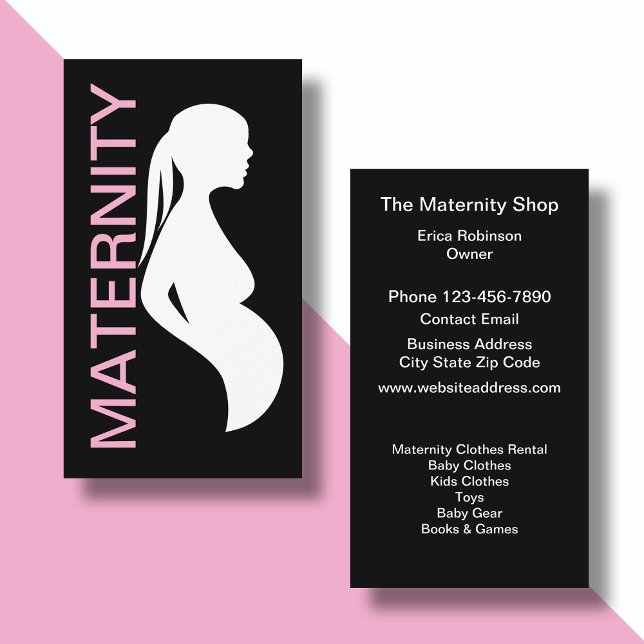 Cartes de visite modernes pour magasin de maternit (Créateur téléchargé)
