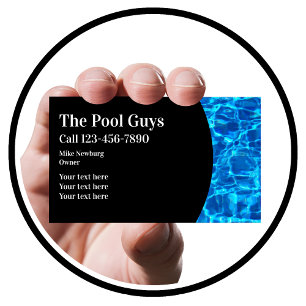 Cartes de visite modernes pour piscine