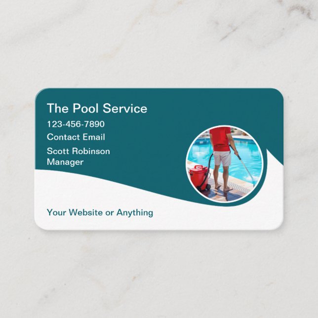 Cartes de visite modernes pour piscine (Devant)