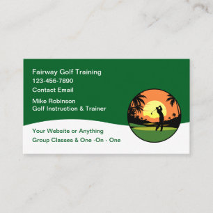 Cartes de visite modernes pour professeur de golf 