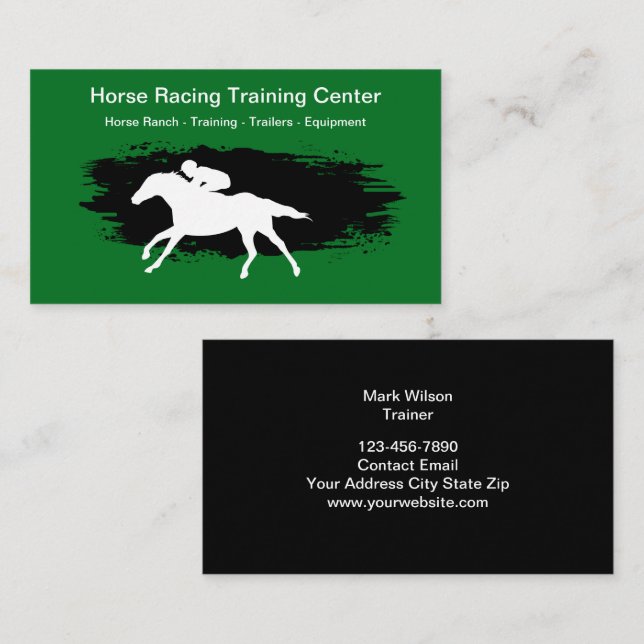 Cartes de visite modernes pour ranch de courses de (Devant / Derrière)