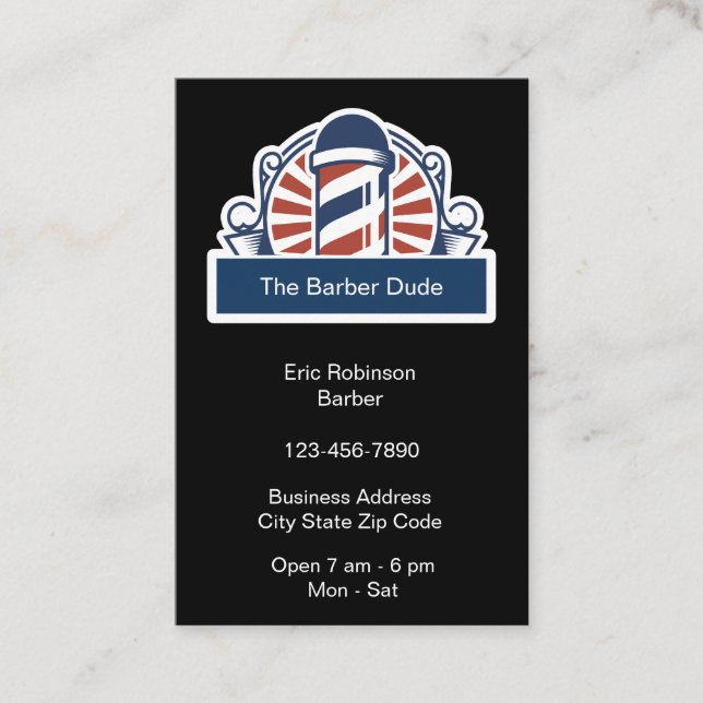 Cartes de visite modernes pour salon de coiffure s (Devant)