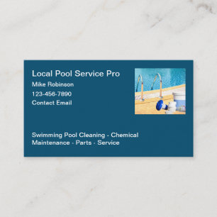 Cartes de visite modernes pour service de piscine