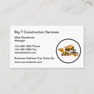 Cartes de visite modernes pour services de constru