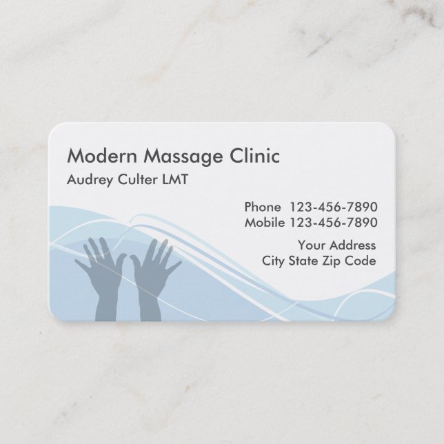 Cartes de visite modernes pour services de massage (Devant)