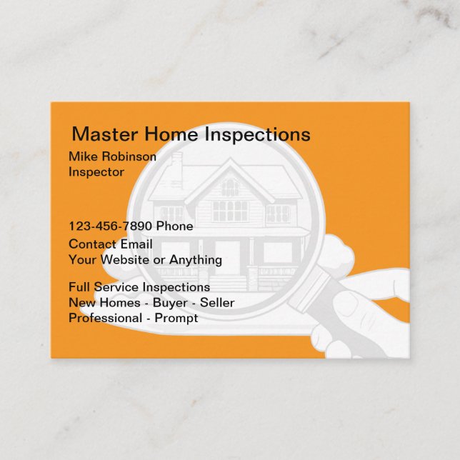 Cartes de visite modernes pour services d'inspecti (Devant)