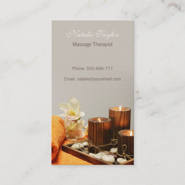 Cartes de visite modernes pour thérapeutes de spa  (Devant)