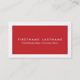 Cartes de visite modernes simples d'étudiant