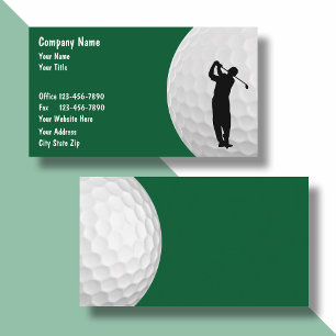 Cartes de visite modernes sur le thème du golf