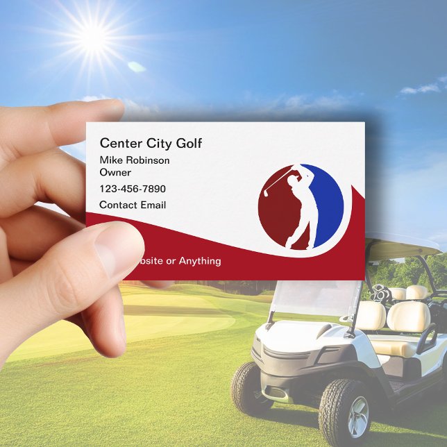 Cartes de visite modernes thème golf cool coins ar (Créateur téléchargé)