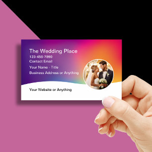 Cartes de visite modernes thème mariage coloré
