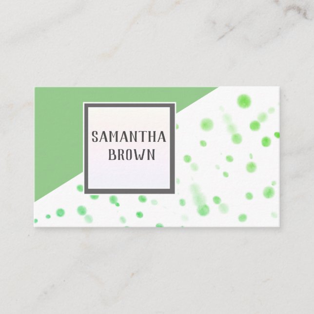 cartes de visite modernes vert printemps (Devant)