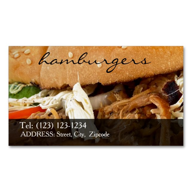cartes de visite modifiables hamburgers (devant)