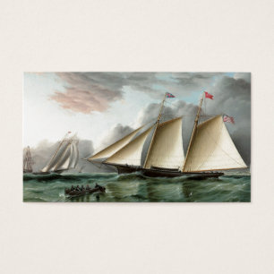 Cartes De Visite Mohawk de schooner outre de phare de crochet de
