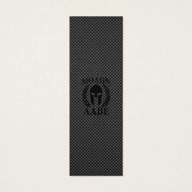 Cartes De Visite Molon Labe Warriors Laurels sur le carbone noir (Devant)