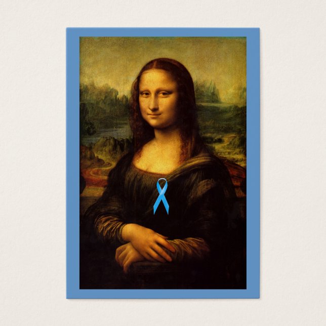 Cartes De Visite Mona Lisa Au Ruban Bleu (Devant)