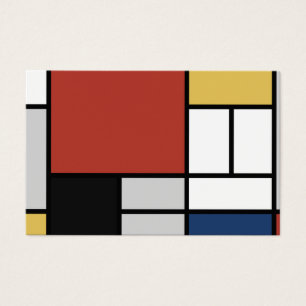 Cartes De Visite Mondrian Peinture Rouge Plane Jaune Noir Gris Bleu