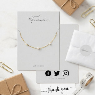Cartes De Visite Monogram and social media necklace or bracelet