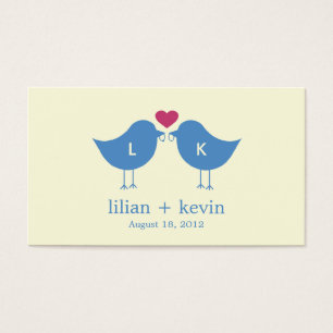 Cartes De Visite Monogramme Birds Wedding Favor Tags