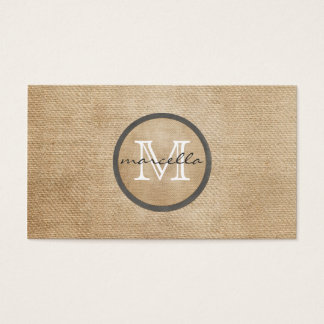 Cartes De Visite Monogramme de Burlap