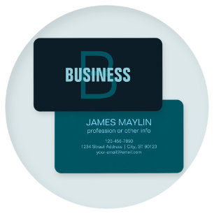 Cartes De Visite Monogramme de nom personnalisable simple en gras