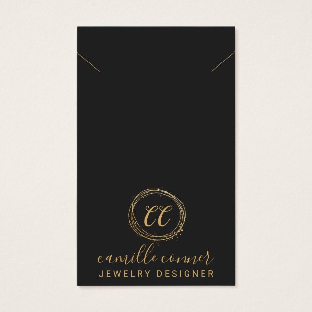 Cartes De Visite Monogramme d'or minimum - Collier de créateur de b (Devant)