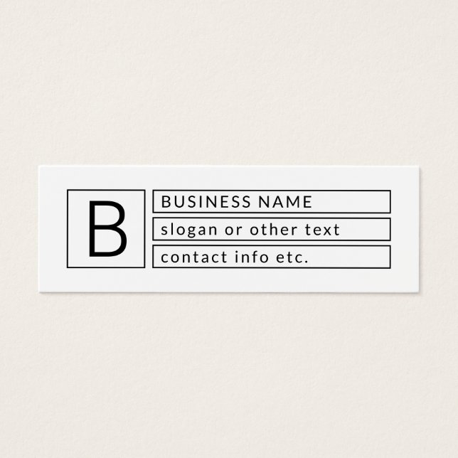 Cartes De Visite Monogramme élégant et nom commercial (ou autre tex (Devant)