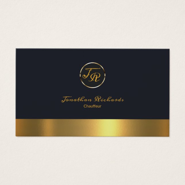 Cartes De Visite Monogramme exclusif Chauffeur simple initial simpl (Devant)