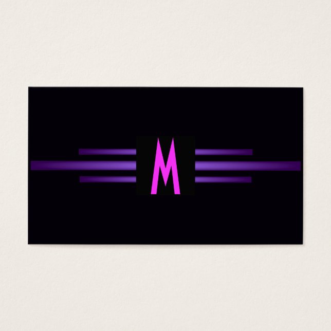Cartes De Visite Monogramme moderne rose rétro / Maison de Grosch (Devant)