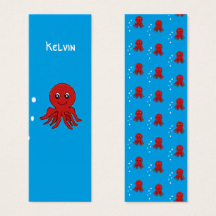 Cartes De Visite Monogramme octupus rouge dans le signet d'eau