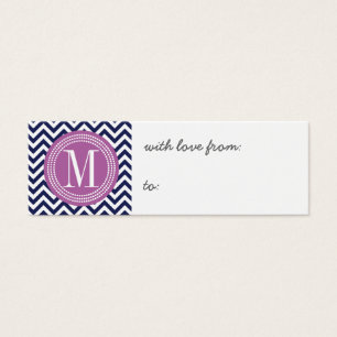 Cartes De Visite Monogramme personnalisé par zigzag de Chevron de