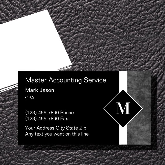 Cartes de visite monogramme pour comptable profess (Créateur téléchargé)