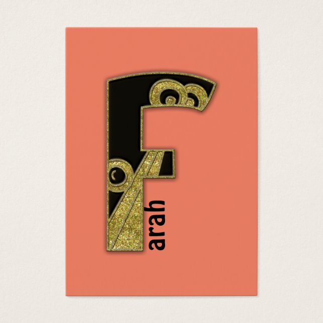 Cartes De Visite monogramme rétro - F (Devant)