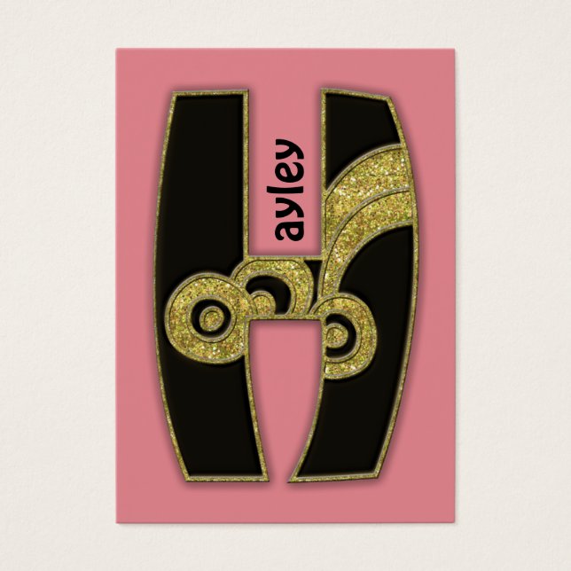 Cartes De Visite monogramme rétro - H (Devant)
