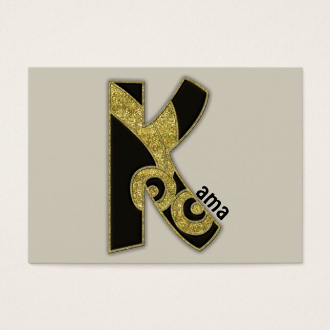 Cartes De Visite monogramme rétro - K (Devant)