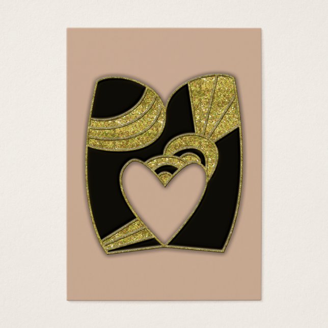 Cartes De Visite monogramme rétro - M (Devant)