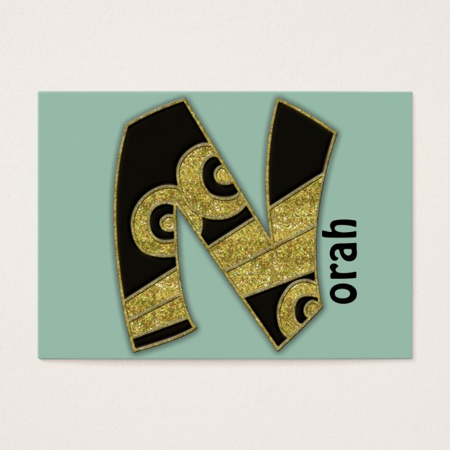 Cartes De Visite monogramme rétro - N (Devant)