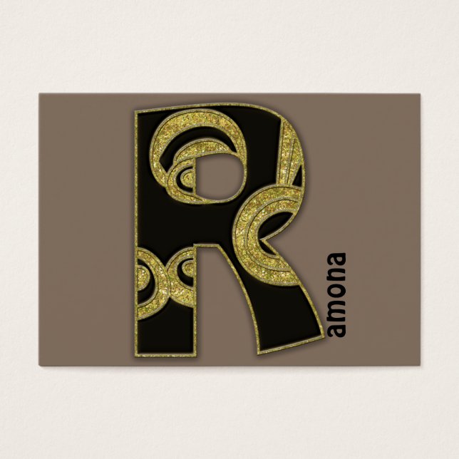 Cartes De Visite monogramme rétro - R (Devant)