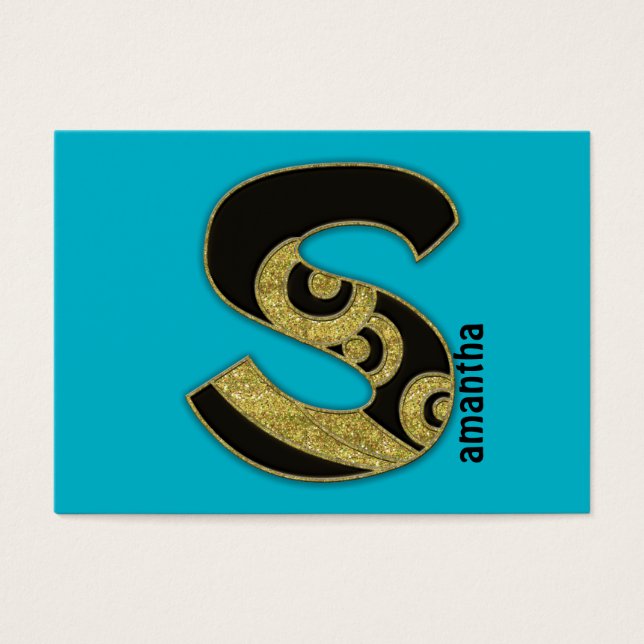 Cartes De Visite monogramme rétro - S (Devant)
