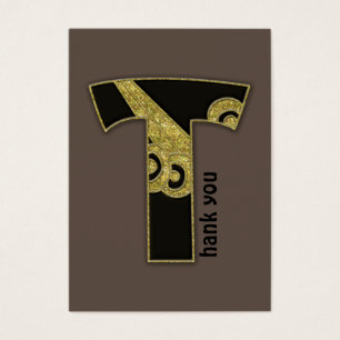 Cartes De Visite monogramme rétro - T
