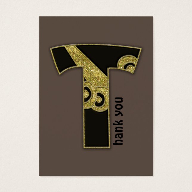 Cartes De Visite monogramme rétro - T (Devant)