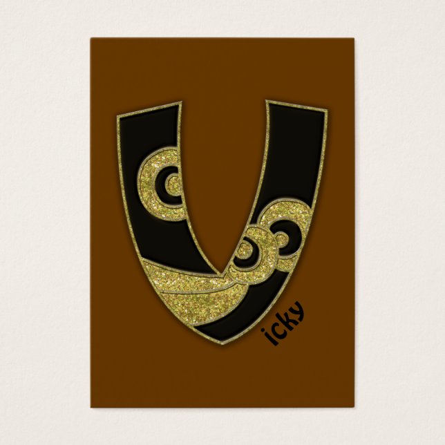 Cartes De Visite monogramme rétro - V (Devant)