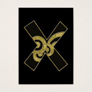 Cartes De Visite monogramme rétro - X