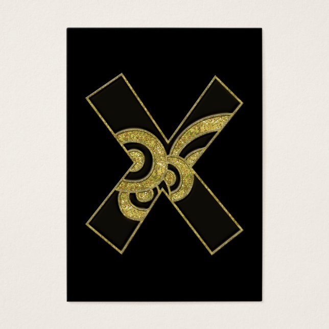 Cartes De Visite monogramme rétro - X (Devant)