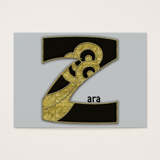 Cartes De Visite monogramme rétro - Z (Devant)