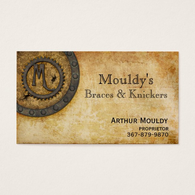 Cartes De Visite Monogramme vapeur M Vintage (Devant)
