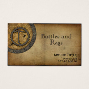 Cartes De Visite Monogramme vintage T de Steampunk