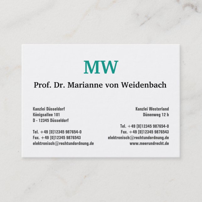 Cartes de visite monogrammes (Devant)