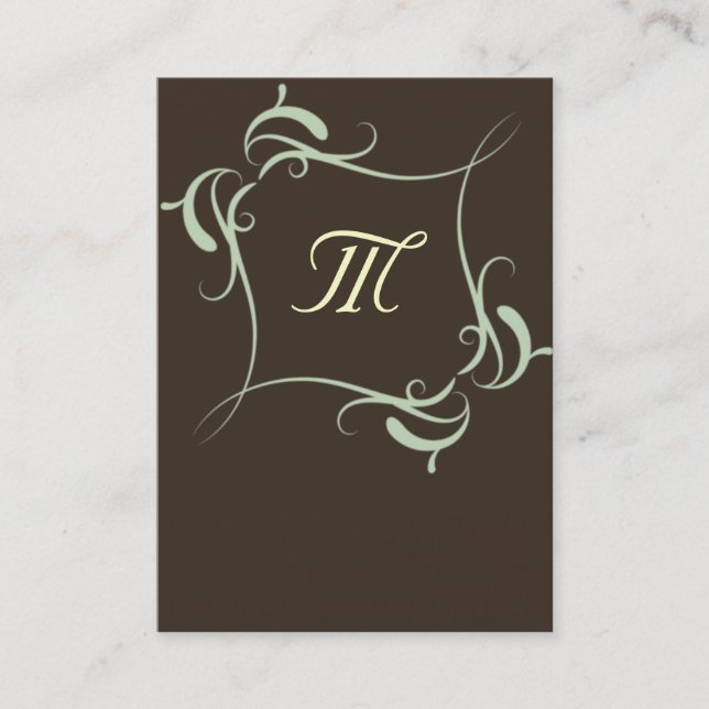 Cartes de visite Monogrammes Brown personnalisable (Devant)
